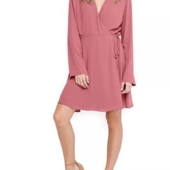 Lush Elly Wrap Dress Withered Rose - Picture 12 of 13